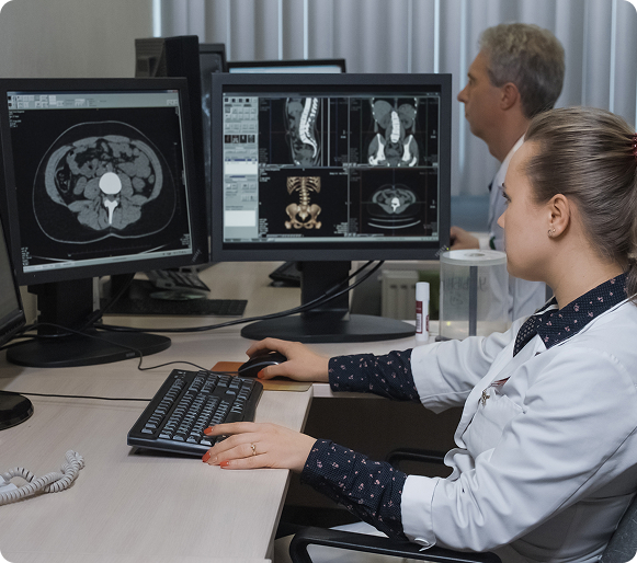 Doctor discussing medical results